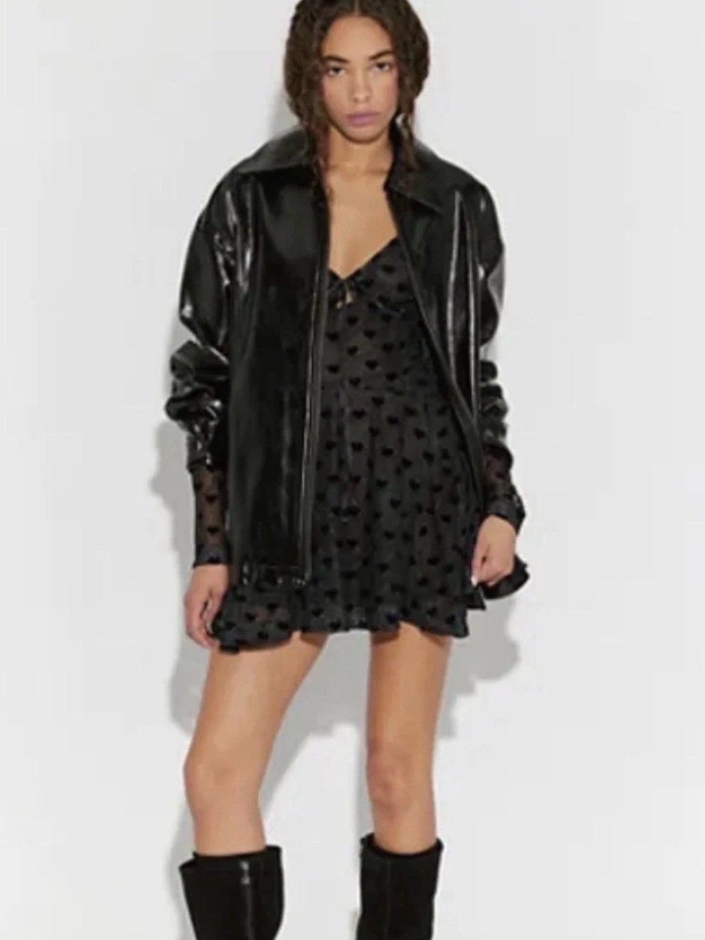 Free People Sway With Me Flocked Mini Dress-XSMALL ORIGINAL PRICE $148 - Picture 2 of 6